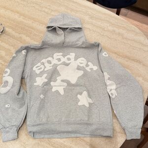 Gray Hoodie with White Star Graphics